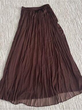 Philosophy Brown Pleated Maxi Skirt